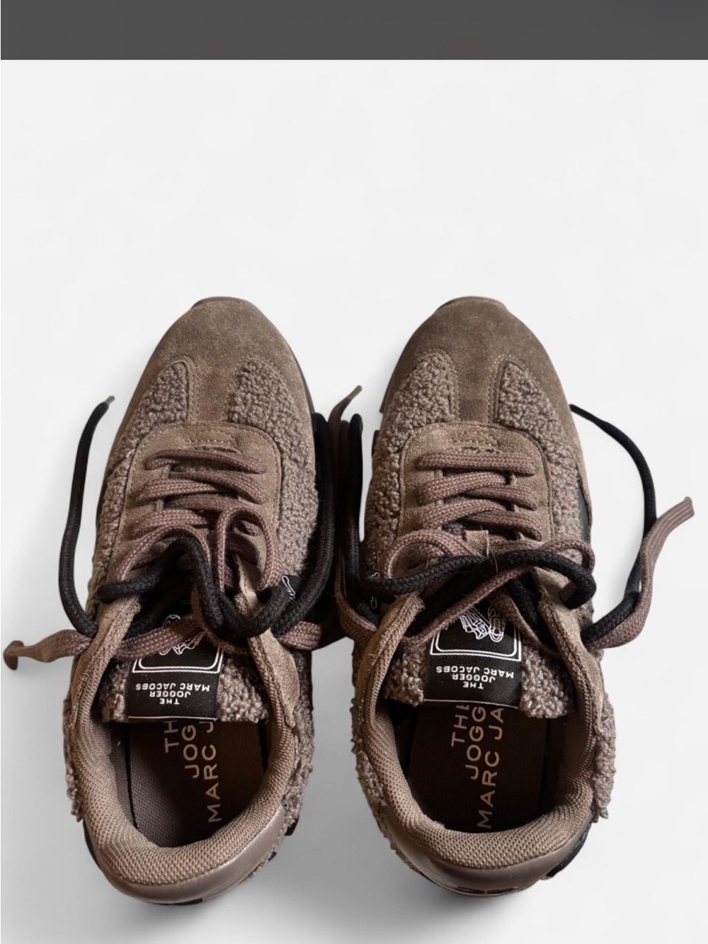 Marc Jacobs Brown Suede & Shearling Sneakers
